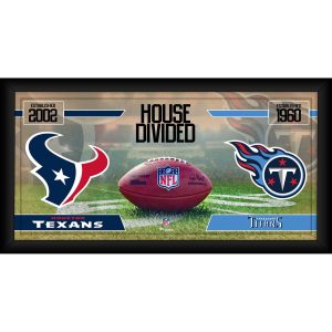 Houston Texans vs. Tennessee Titans Framed 10″ x 20″ House Divided Football Collage
