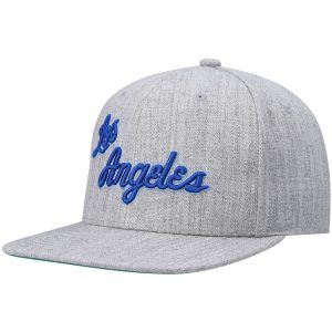 Men’s Mitchell & Ness Heathered Gray Los Angeles Lakers Hardwood Classics Team 2.0 Snapback Hat