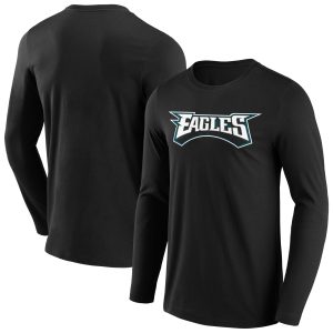 Philadelphia Eagles Alternate Colour Wordmark Long Sleeve T-Shirt – Mens