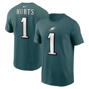 Men’s Nike Jalen Hurts Midnight Green Philadelphia Eagles Player Name & Number T-Shirt Men’s Nike Jalen Hurts Midnight Green Philadelphia Eagles Player Name & Number T-Shirt