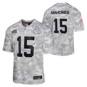 Kansas City Chiefs Nike 2024 Salute To Service Jersey – Mahomes – Youth