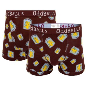 Aston Villa Oddballs Crest Boxer Shorts – Claret – Mens