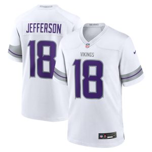 Minnesota Vikings Nike Alternate Game Jersey – White – Justin Jefferson – Mens
