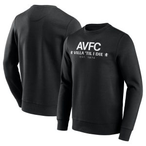 Aston Villa End Credits Graphic Crew Sweatshirt – Black – Mens