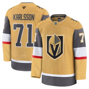 Vegas Golden Knights Fanatics Branded Home Premium Jersey – Gold – William Karlsson – Mens