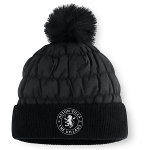 Aston Villa Apex Cuff Pom Fleece-Lined Beanie – Black – Womens