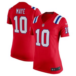 New England Patriots Nike Game Alternate – Red – Drake Maye – Womens