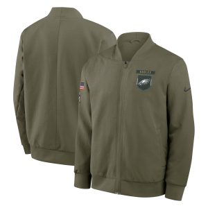 Philadelphia Eagles Nike 2025 Salute To Service Unstoppable Force Bomber Jacket – Mens