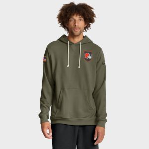 Cleveland Browns Nike 2025 Salute To Service Dominant Force Dri-FIT Hoodie – Mens