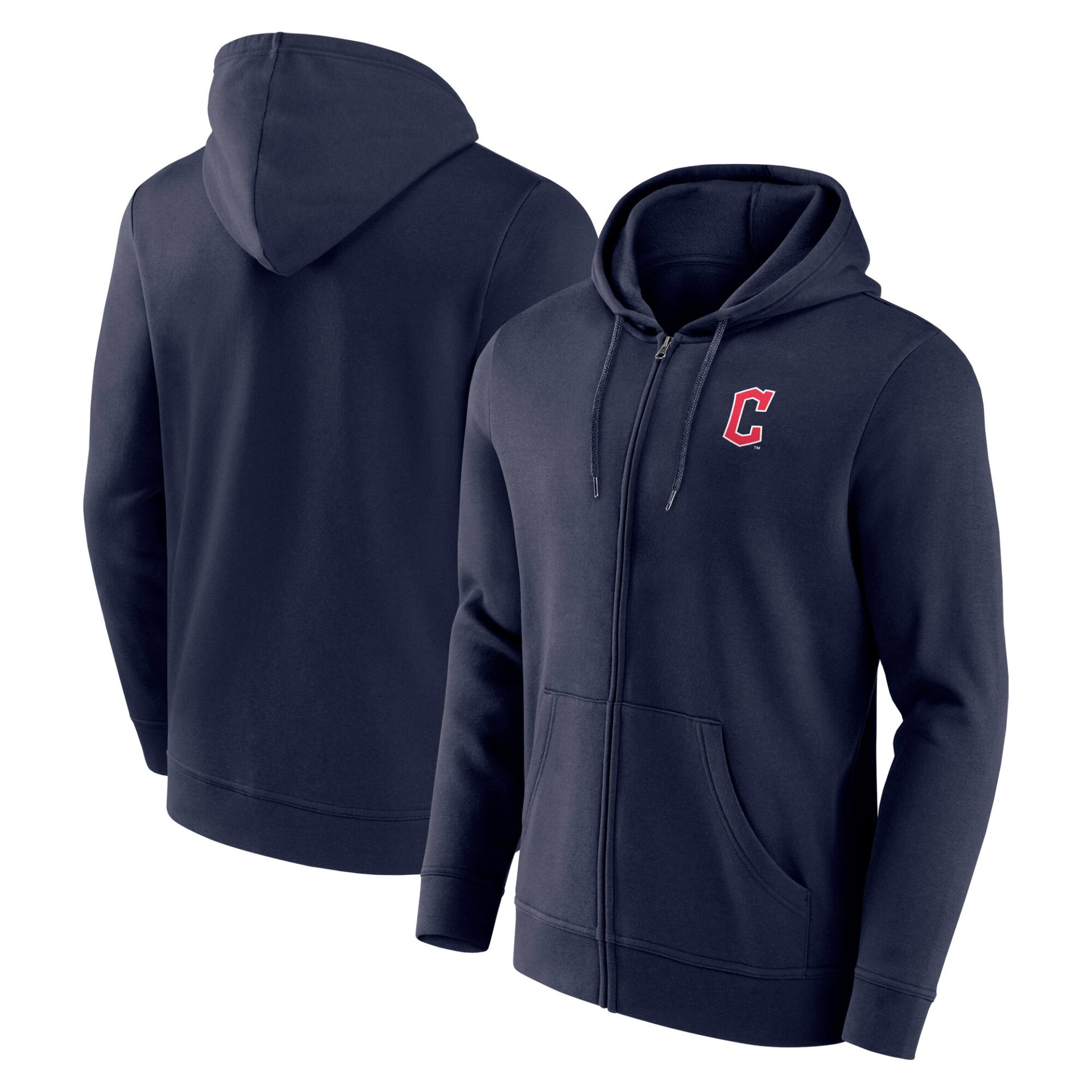 Cleveland Guardians Primary Logo Full Zip Hoodie - Mens