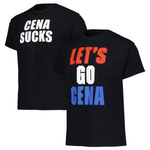 Men’s Black John Cena Let’s Go Cena/Cena Sucks Reversible T-Shirt