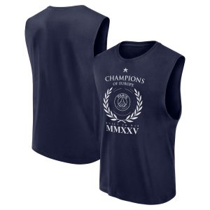 PSG European Champions Numerals Graphic Tank – Navy – Mens