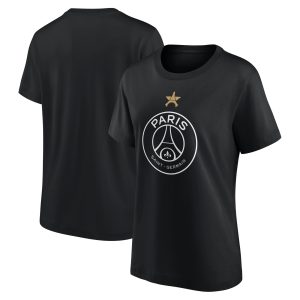 PSG European Champions Eiffel Star Graphic T-Shirt – Black – Womens