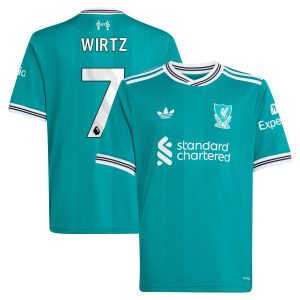 Liverpool adidas Third Shirt 2025-26 – Kids with Wirtz 7 printing Liverpool adidas Third Shirt 2025-26 – Kids with Wirtz 7 printing