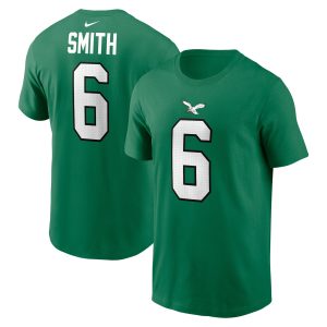Men’s Nike DeVonta Smith Kelly Green Philadelphia Eagles Alternate Player Name & Number T-Shirt